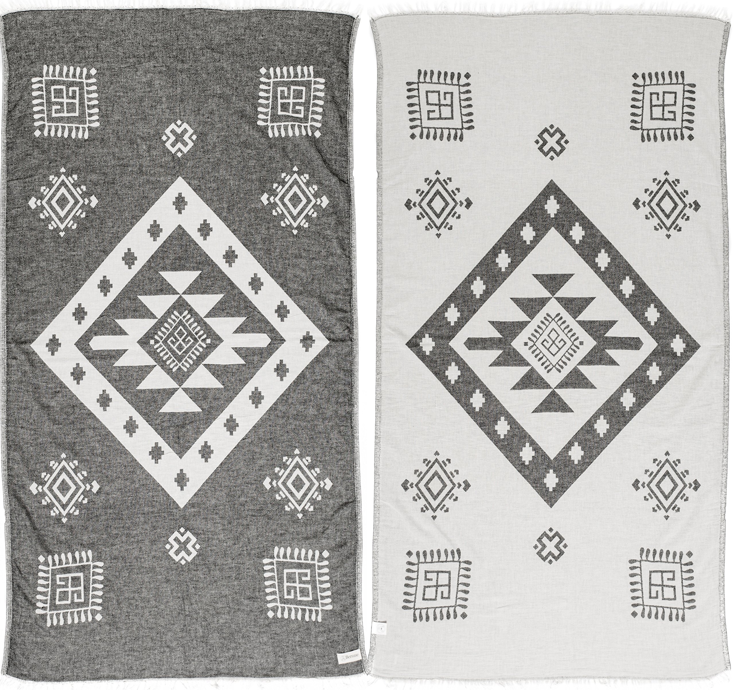 Bersuse 100% Cotton - Veracrus Turkish Towel - Black
