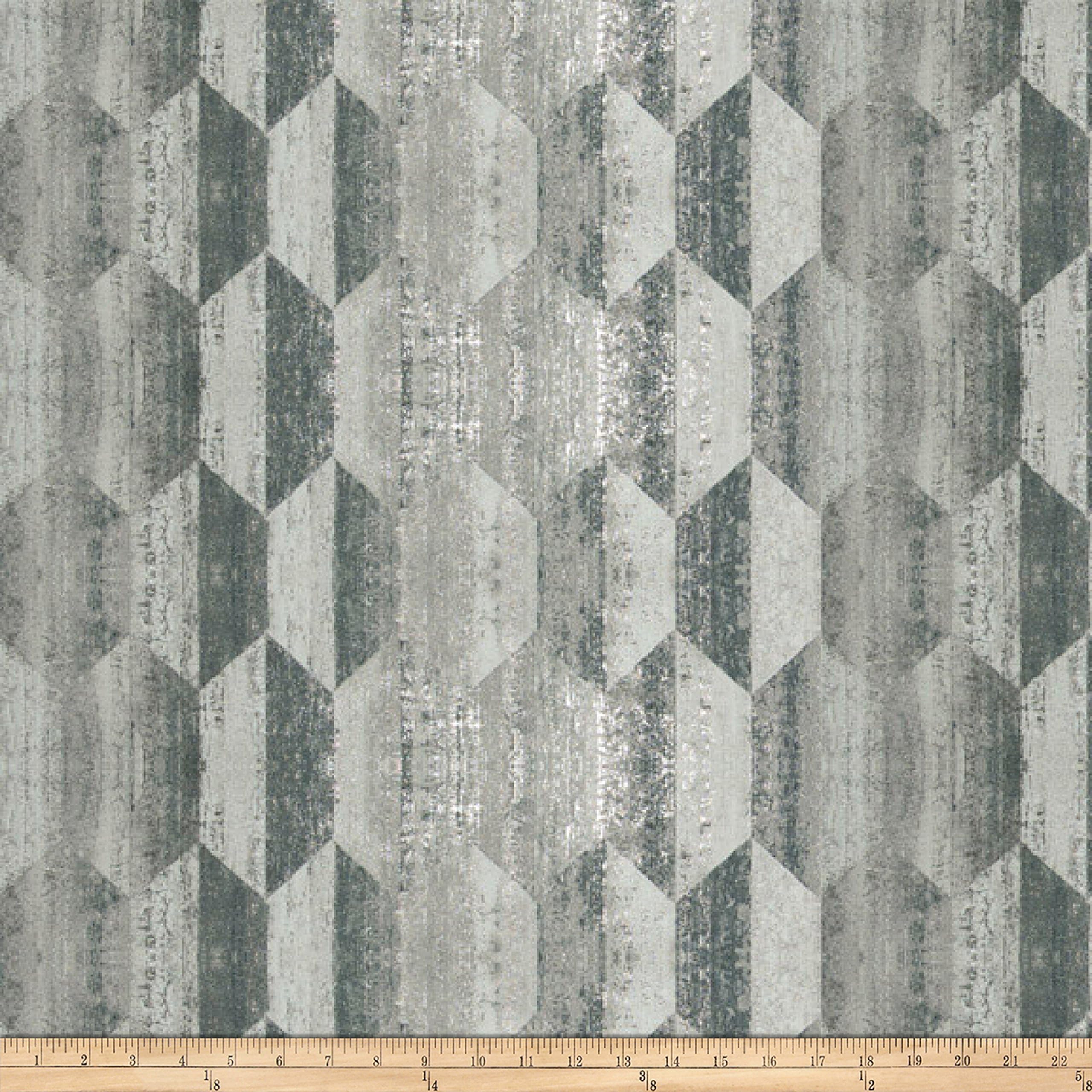 Fabricut Druzy Geo Tarnished Silver