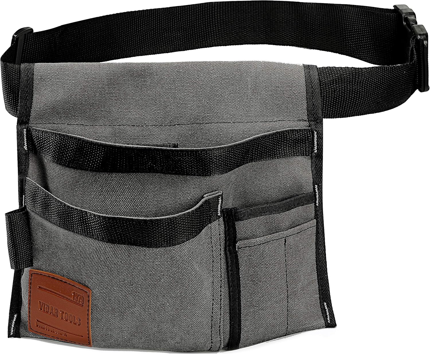 VIDAR TOOLS 6-Pocket Single Side Tool Belt Pouch/Utility Belt/Tool Apron for Carpenter and Gardener.Durable Canvas Constructionfortable Adjustable Belt.Light Weight.Grey. - - 