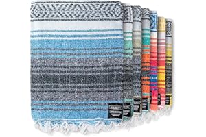 Benevolence LA Authentic Handwoven Mexican Blanket | Yoga Blankets, Outdoor, Picnic, Beach, Camping | Equestrian Saddle | Serape 50x70 inches - 1 Blanket