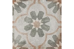 SOMERTILE Merola Tile D'Anticatto Decor Florence 8-3/4" x 8-3/4" Porcelain Floor and Wall Tile