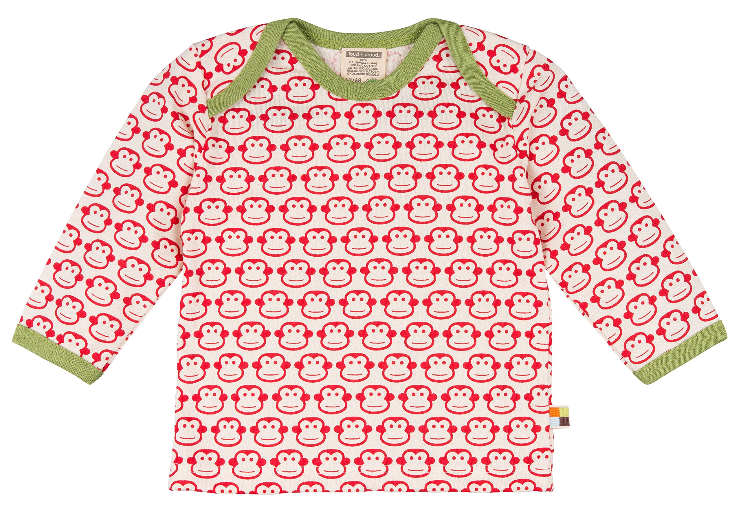 loud + proud Baby Shirt Langarm Druck Sweatshirt, Red (Tomato), 6 Years