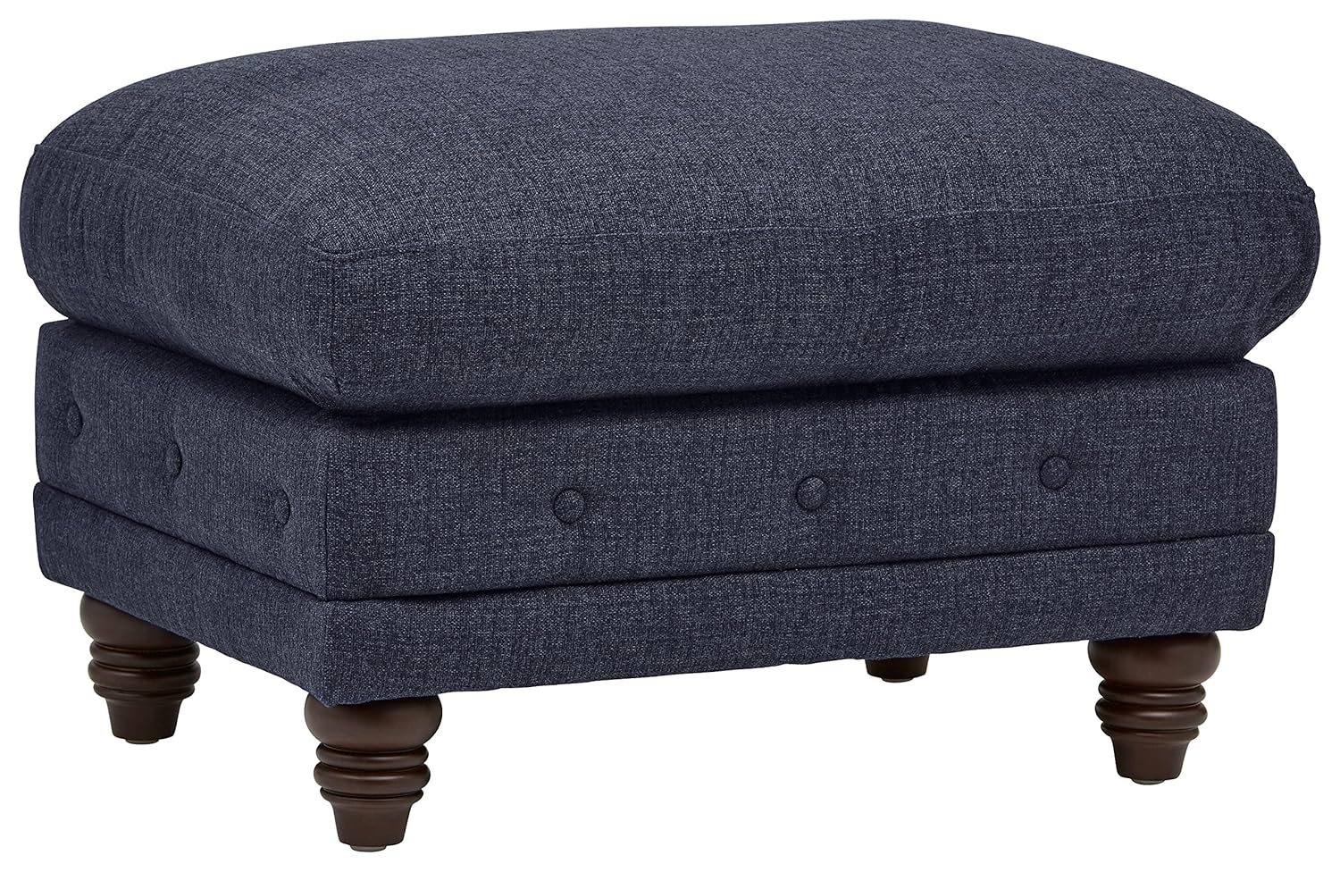 Stone & Beam Bradbury Chesterfield Ottoman, 30"W, Navy