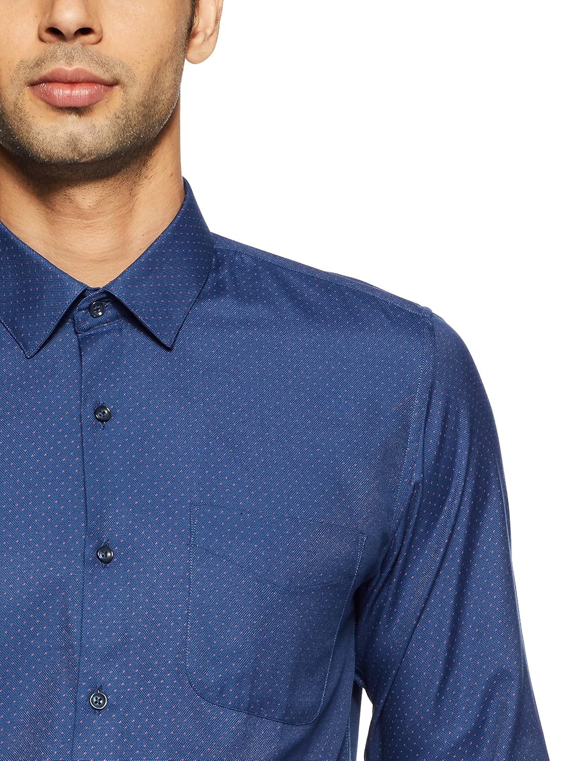 peter england men's printed slim fit formal shirt