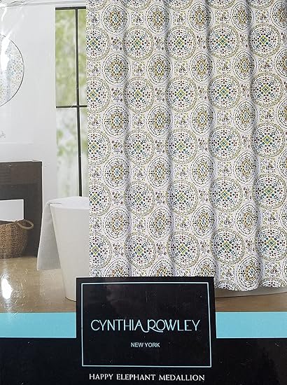 Amazon Com Cynthia Rowley Happy Elephant Medallion Fabric Shower