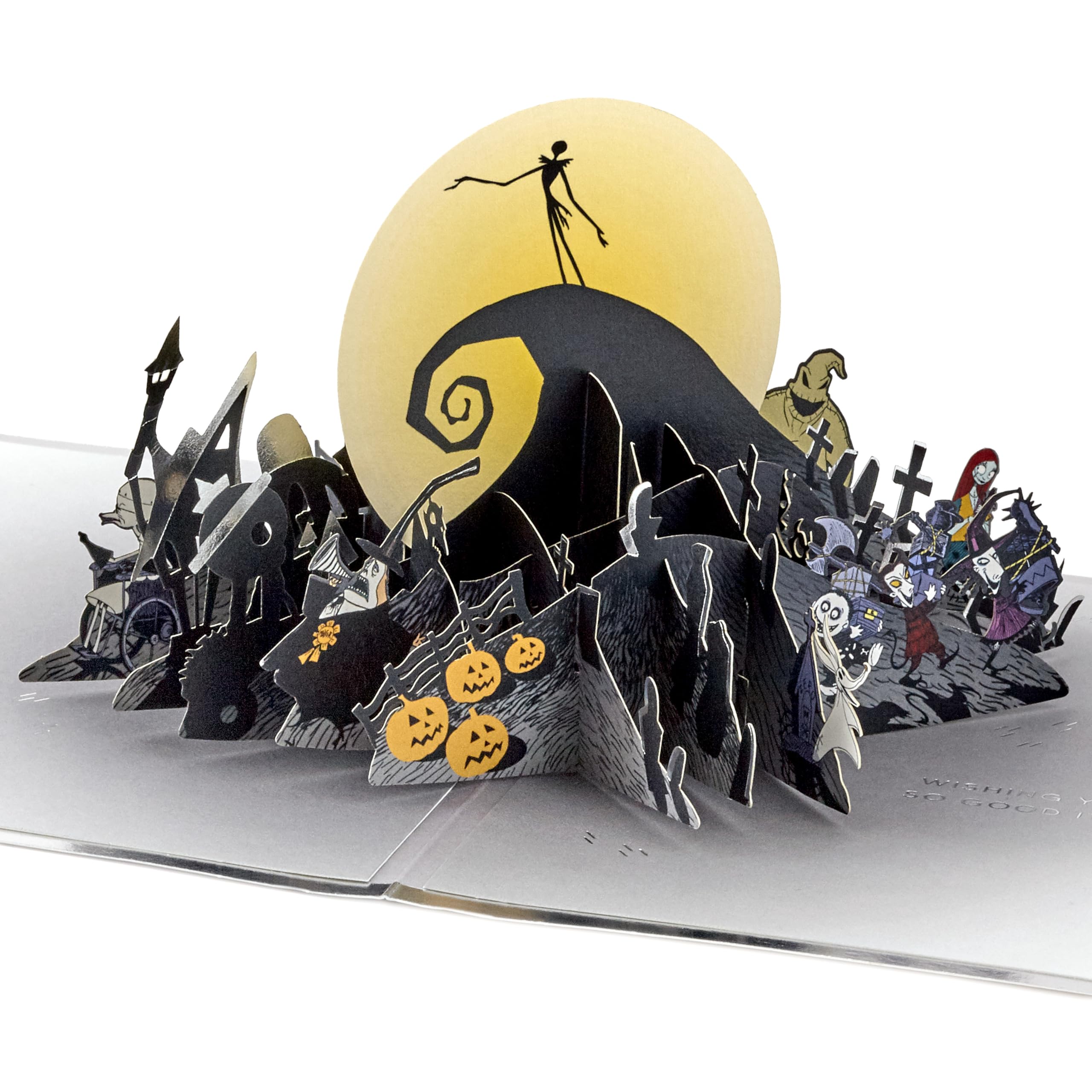 Hallmark Christmas Card, The Nightmare Before Christmas Card, 3D & Pop Up Card, With Gold Foil Details, Black, Navy