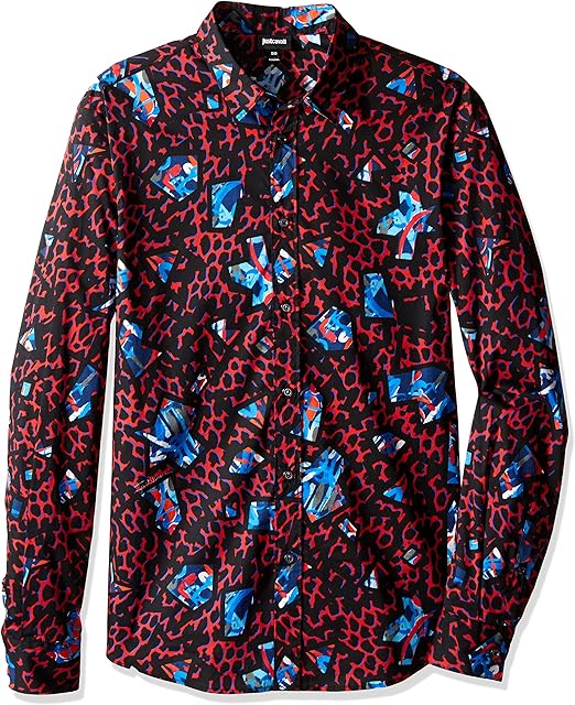 mens leopard print button down