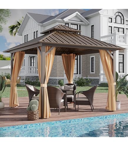 Amazon.com : Sunjoy L-gz098pst-1b Double Roof Weist Gazebo