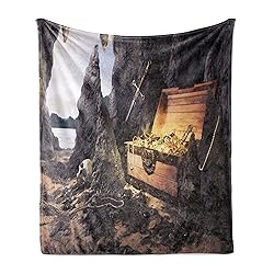 Ambesonne Fantasy Throw Blanket, Open Treasure