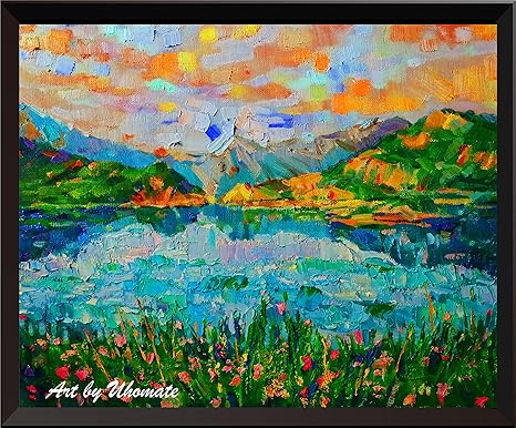 Amazon Com Uhomate Rocky Mountain National Park Landscape Sunset Wall Art Starry Night Painting Soutwest Painting Canvas Art Print Poster Baby Gift Nursery Decor Wall Decor A168 24x30 Posters Prints