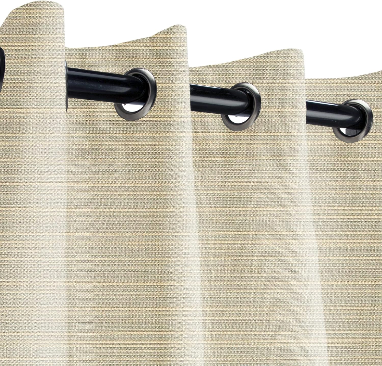 Sunbrella Dupione Oak Outdoor Curtain with Nickel Grommets 50 in. Wide x 84 in. Long