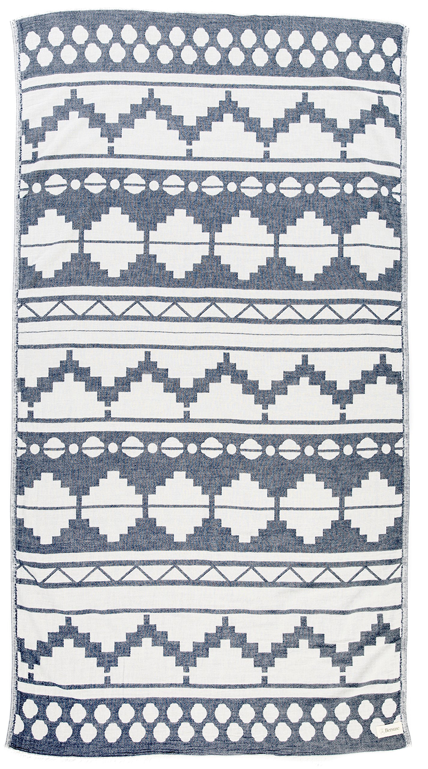 Bersuse 100% Cotton - Baja Turkish Towel - Dark Blue