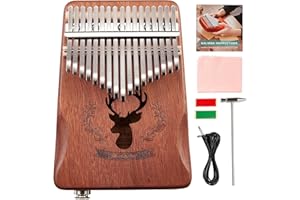 WEETOTUNG Kalimba Thumb Piano 17keys and Stress Relief, Contained 6.35mm Aux Cable Connection with Speaker EQ Pick up and the tool set for tuning
