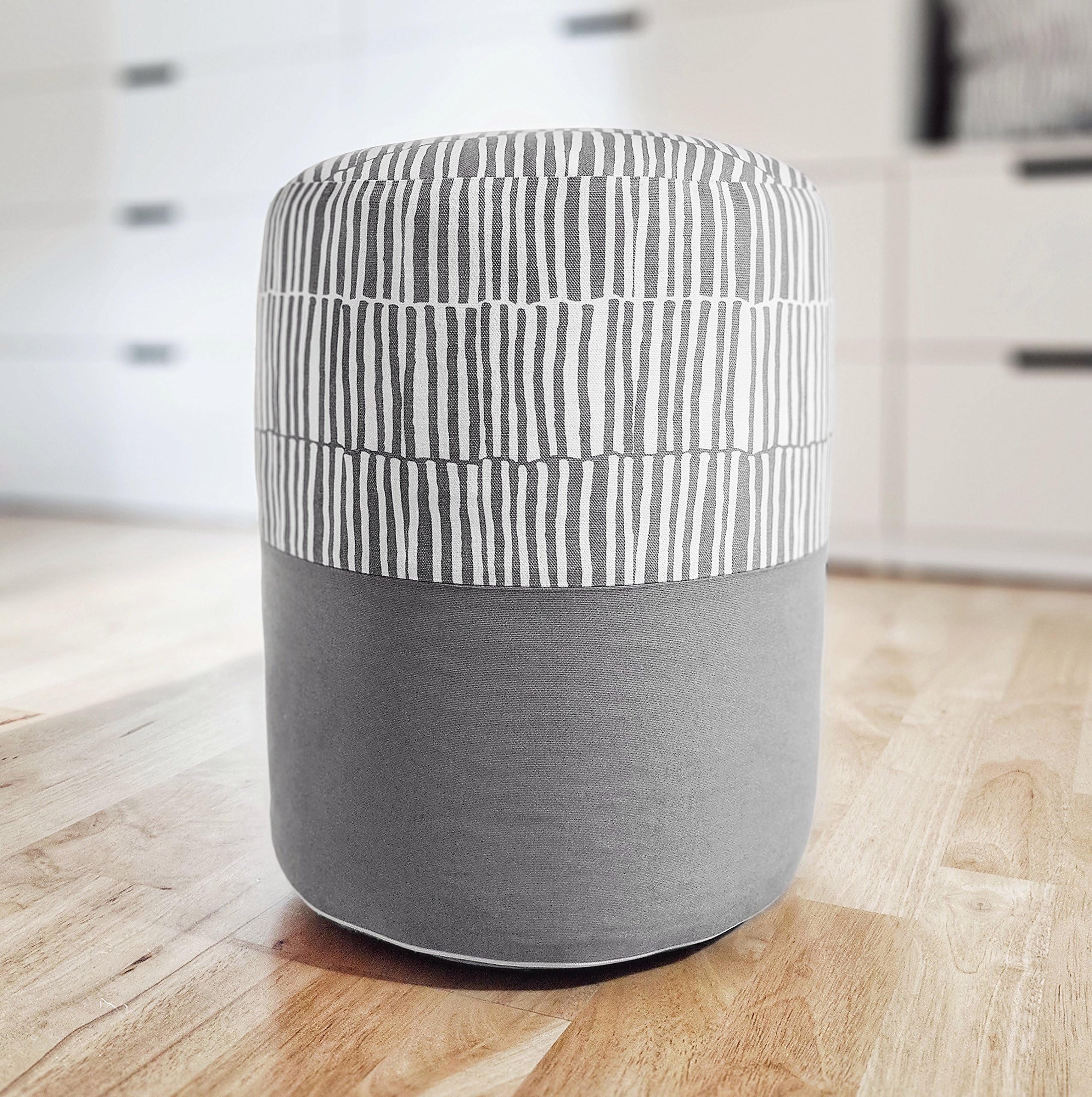 PILL - ZEBRA: Pouffe, footstool, footrest - Inspired by IKEA striped fabric VENDLA