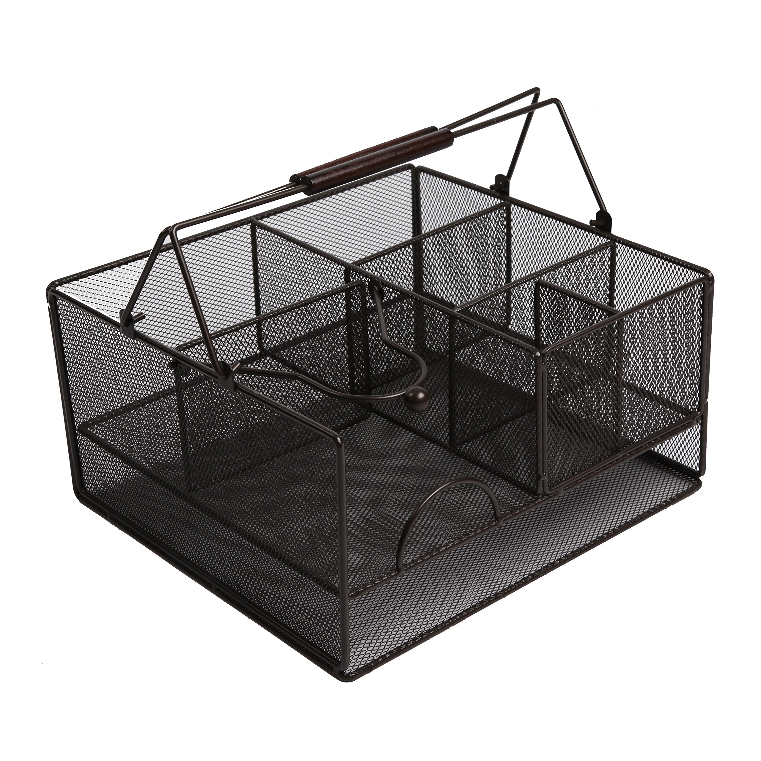 Finnhomy Steel mesh Picnic Caddy, Metal Tabletop Organizer for