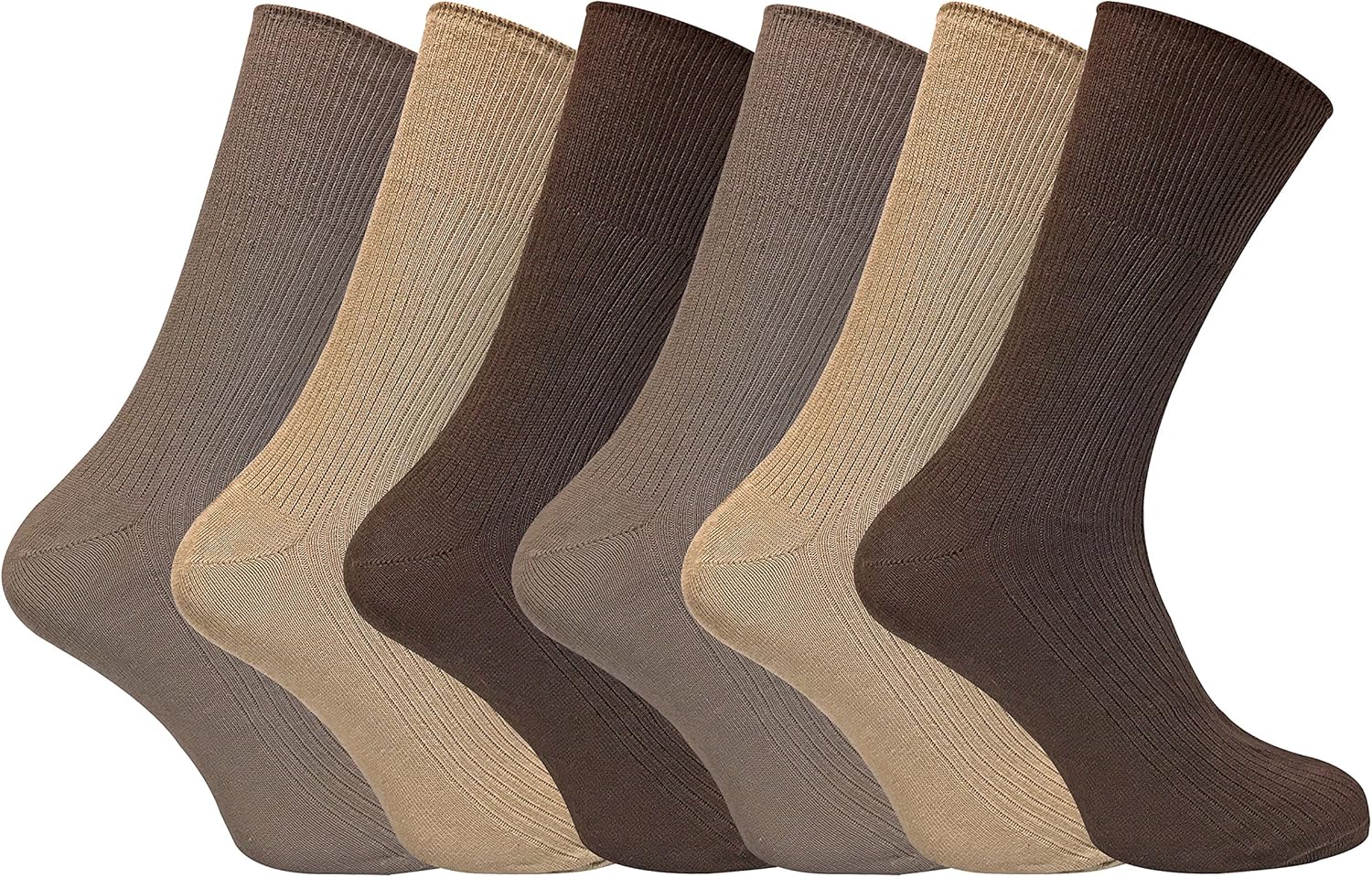 6 Pack Mens 100 Cotton Non Binding Loose Top Lightweight Ribbed Dress