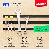 GAUDER Magnetic Tape Self-Adhesive 3 m x 15 mm Cuttable Magnet Strip view 3