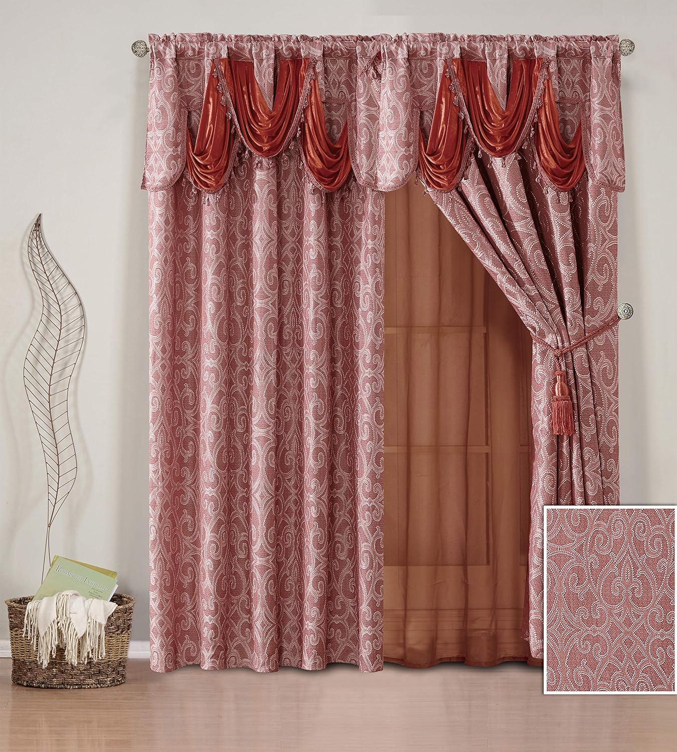 Elegant Home Window Curtain Drapes AllinOne Set with