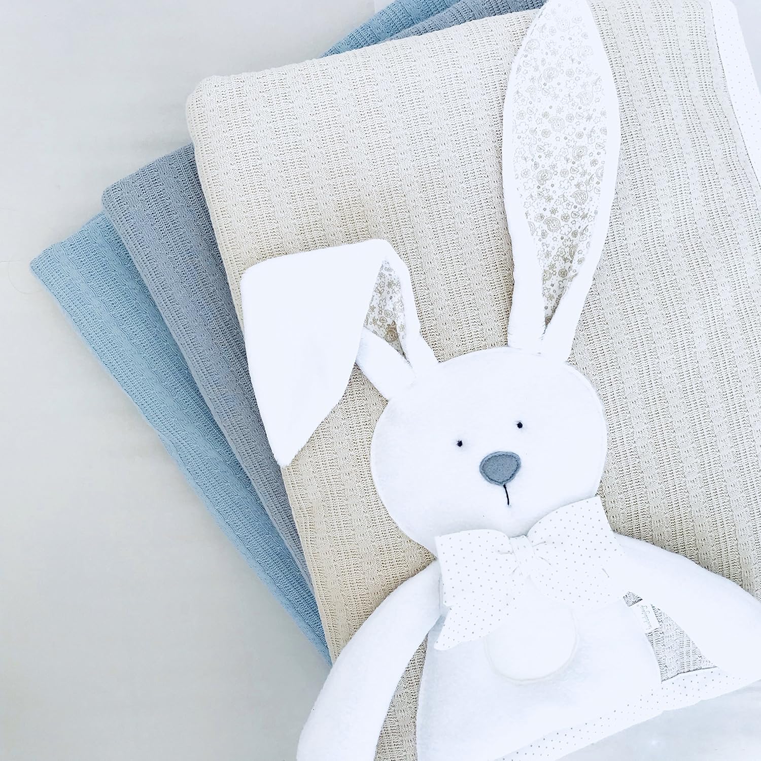 Bunny Baby Blanket Beige Handmade