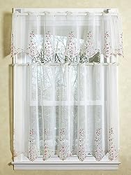 Violet Linen Lima Sheer White Window Valance with