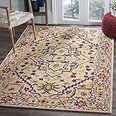 SAFAVIEH Aspen Collection 8' x 10' Ivory/Multi APN705A Handmade Boho Medallion Wool Area Rug