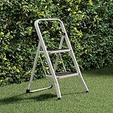 Home Vida 2 Step Ladder Heavy Duty Steel Folding White 150kg Load view 9