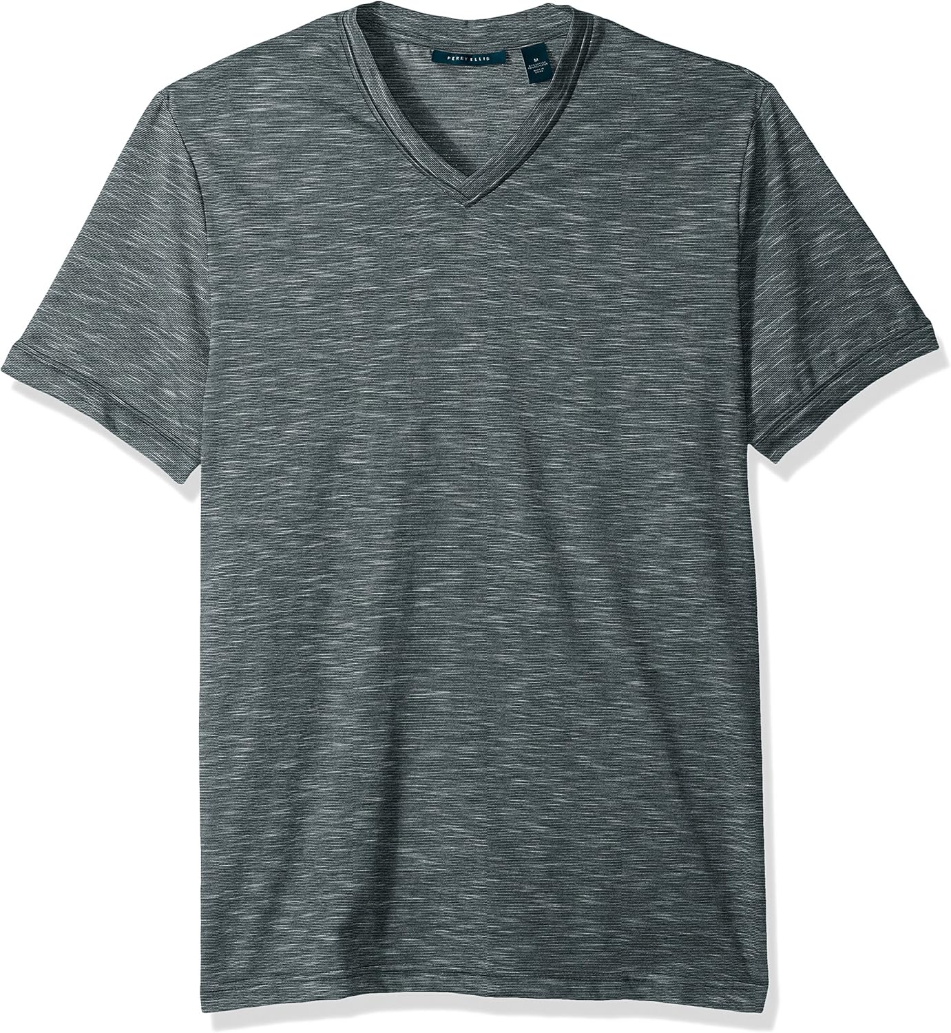 Perry Ellis Men's Texture Slub VNeck Tee Shirt, Eclipse, Extra Extra Large