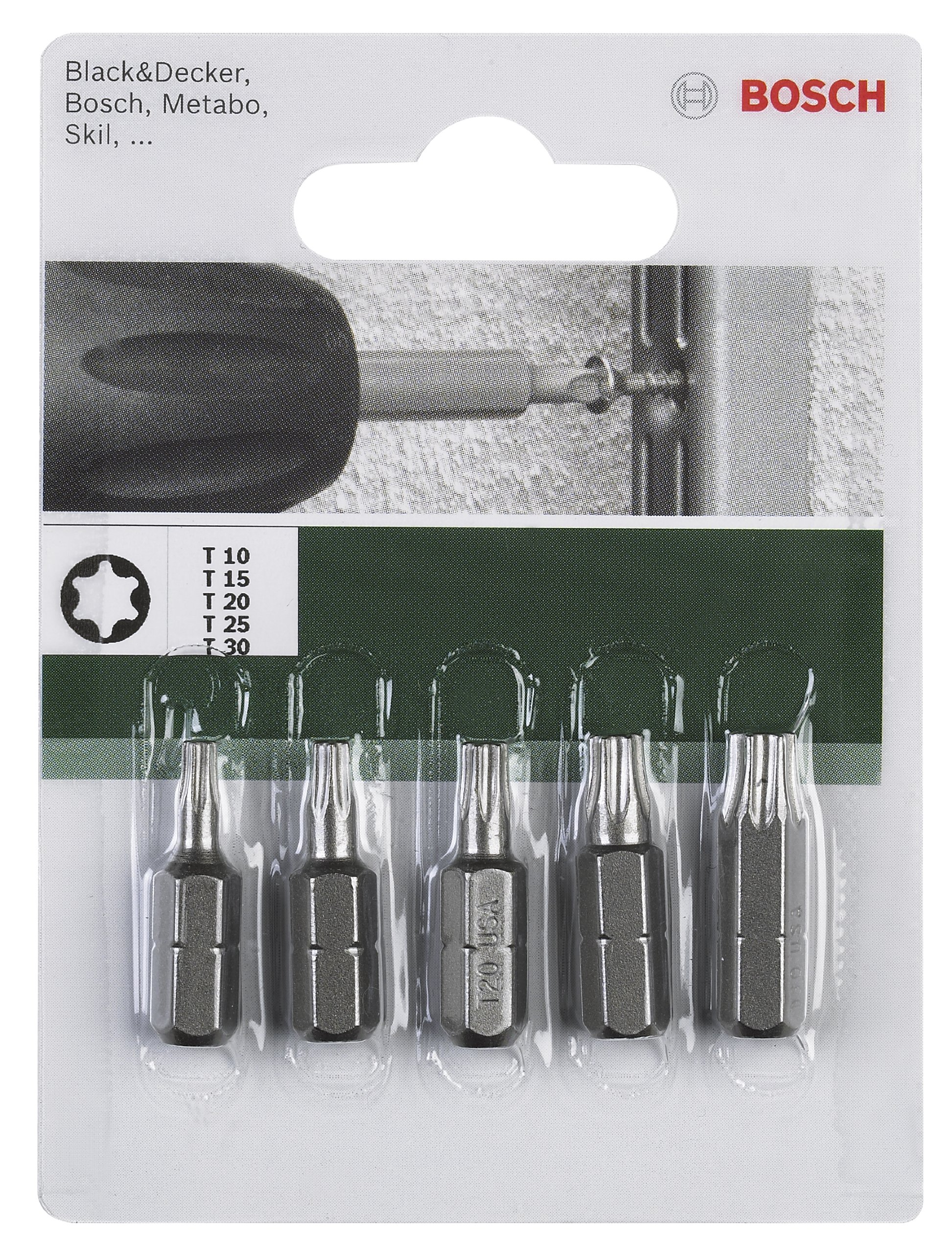 Bosch 2609255970 25mm Torx Screwdriver Bit Set in Standard Quality (5 Pieces)
