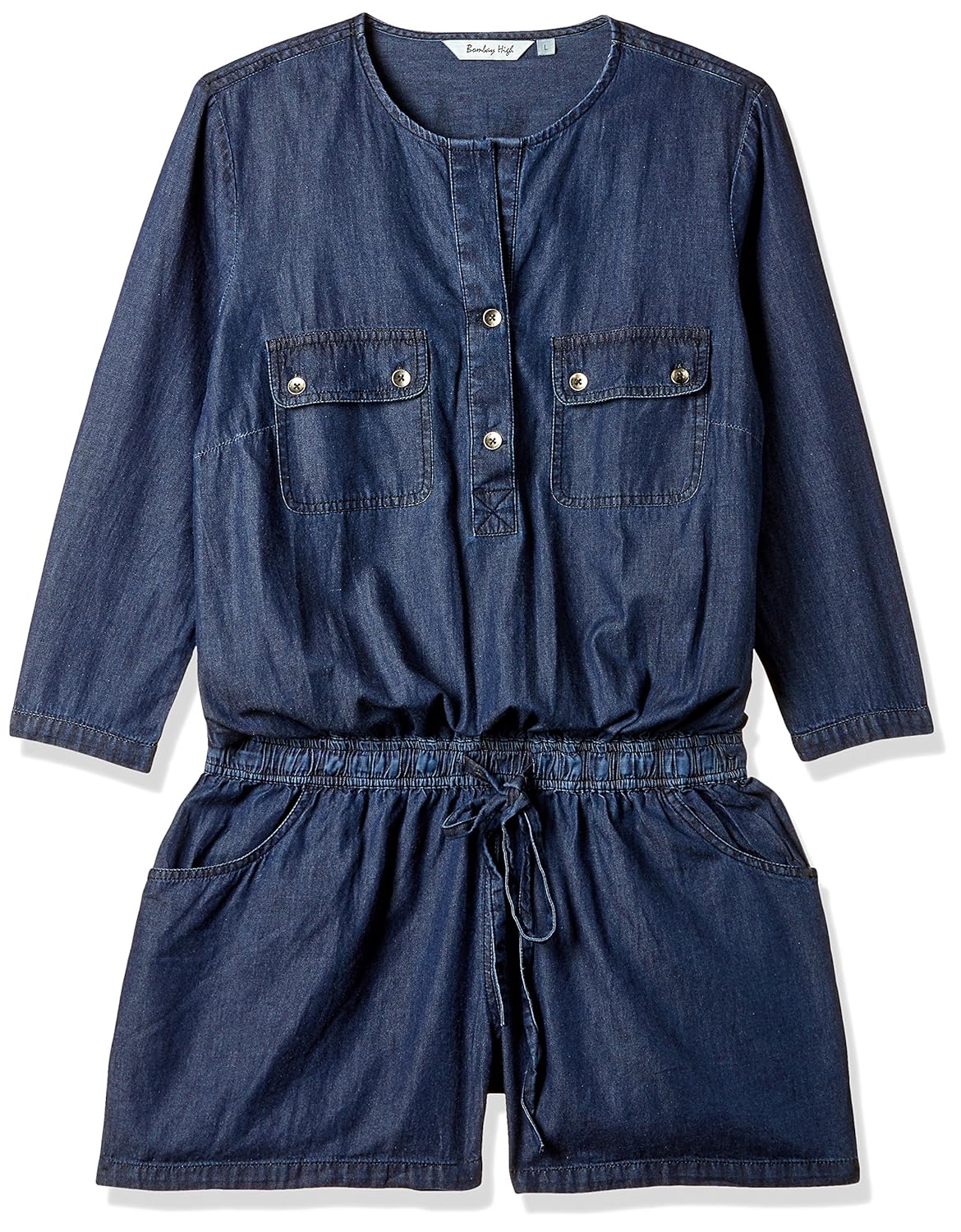 bombay high women's 100% cotton denim jumpsuit