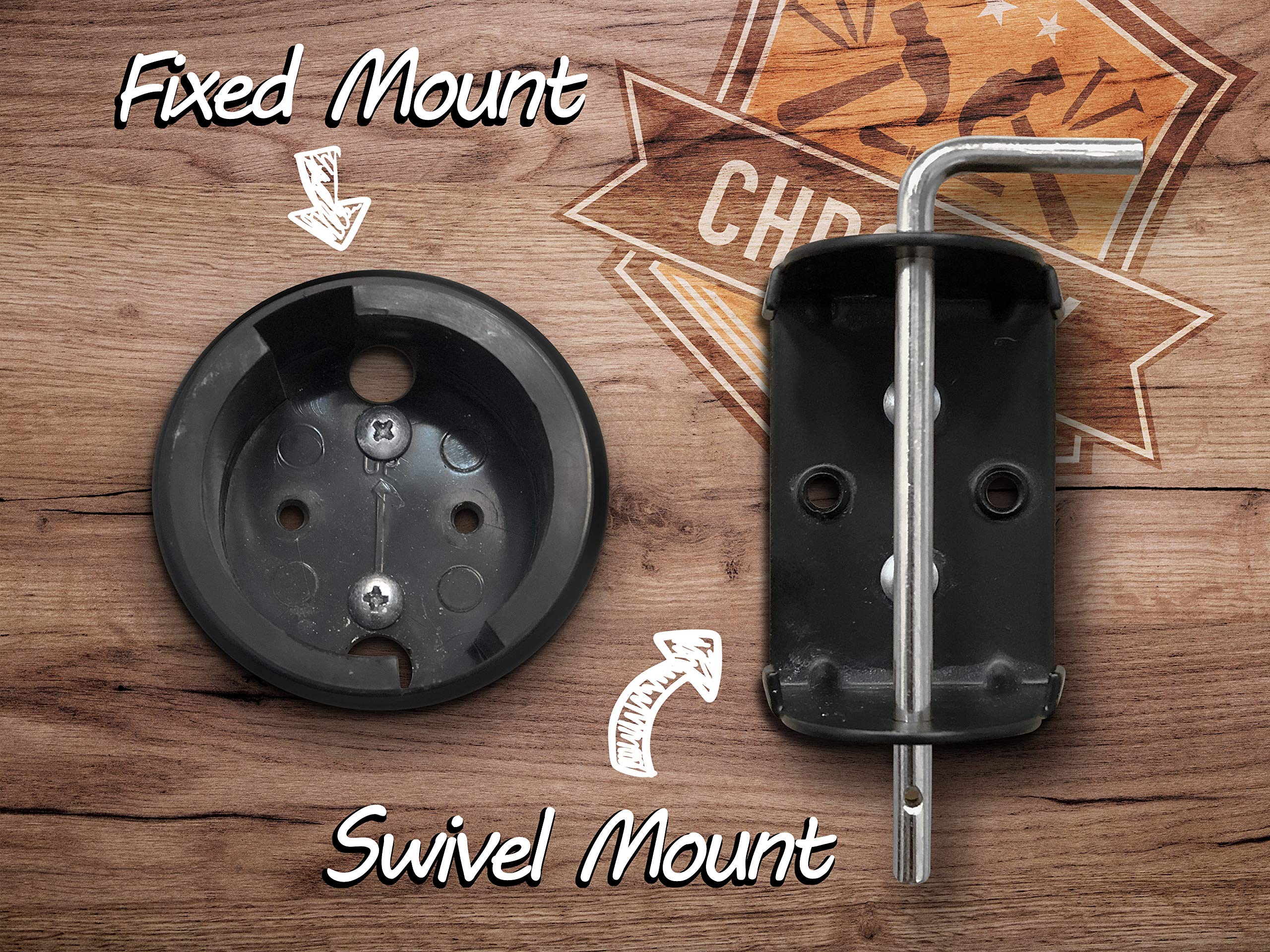 Extension Cord Reel Winder with 2 Fixed and 1 Swivel Wall Mount