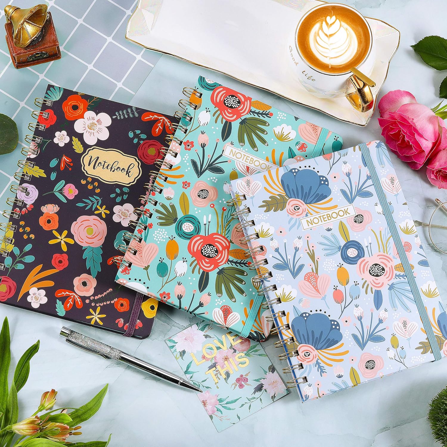 Ruled Notebook/Journal - Lined Journal with Premium Thick Paper, 8.45" X 6.38", College Ruled Spiral Notebook/Journal, Banded with Exquisite Inner Pocket, Hardcover : Office Products