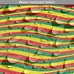 Ambesonne Rasta Fabric by The Yard, Vivid Colors