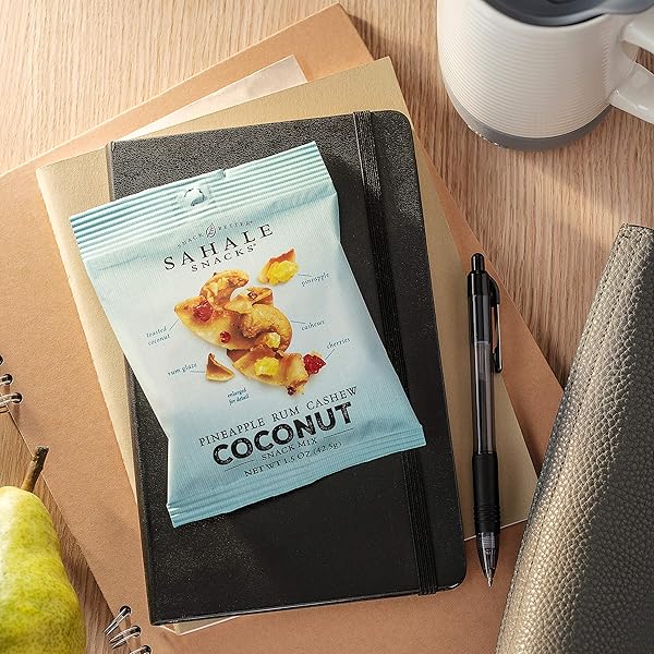 SAHALE SNACKS PINEAPPLE RUM CASHEW COCONUT SNACK MIX, 1.5 OUNCES