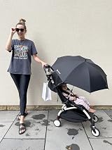 LittleLife Baby Sun Parasol UPF50+ Universal Pushchair Umbrella Black view 6