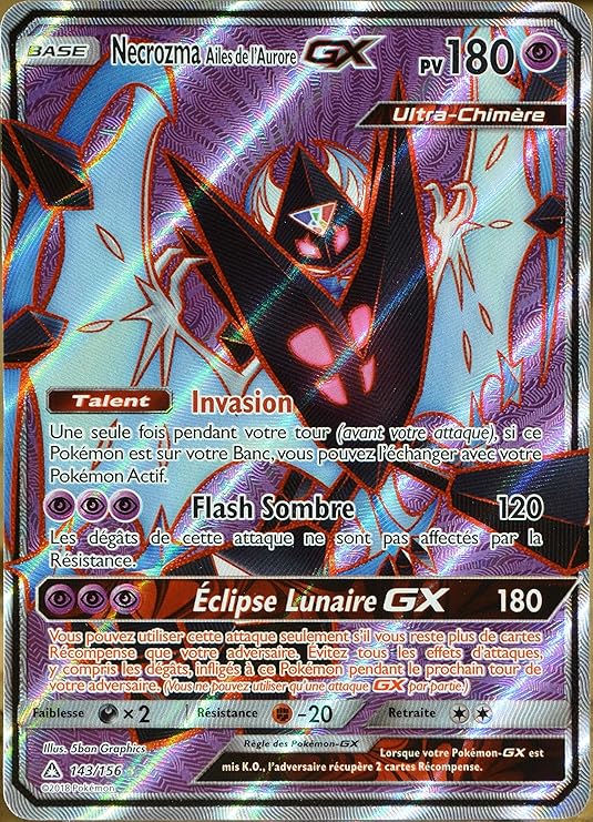 Pokemon Individual Cards Carte Pokemon Fr Necrozma Ailes De L Aurore Gx Pv 180 Sm101 Woodland Resort Com