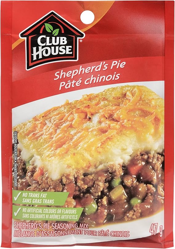 Club House, Dry Sauce/Seasoning/Marinade Mix, Shepherd's Pie, 47g Amazon.ca Grocery