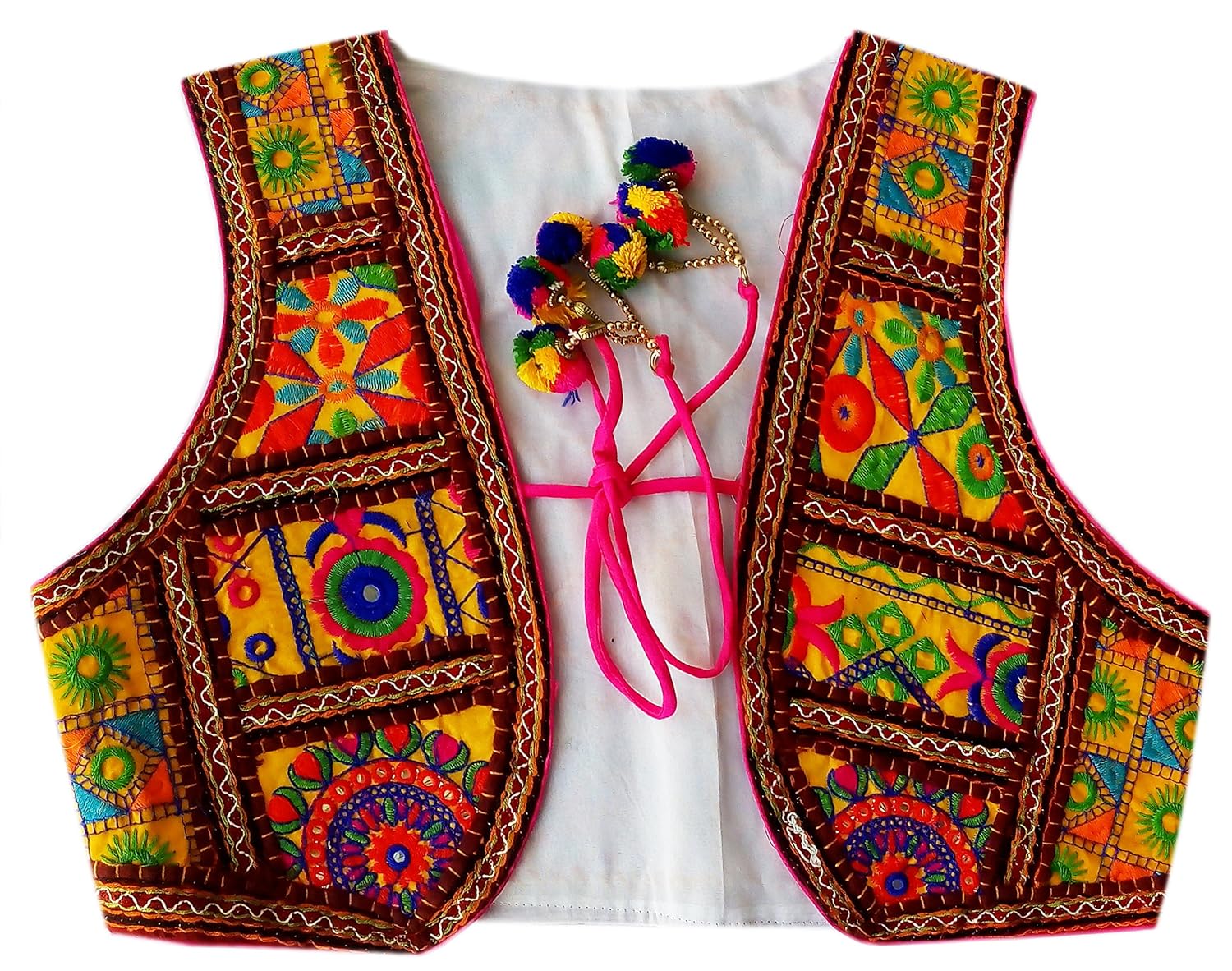 Kutch embroidered jacket sleeveless short koti Gujarati Mirror Work