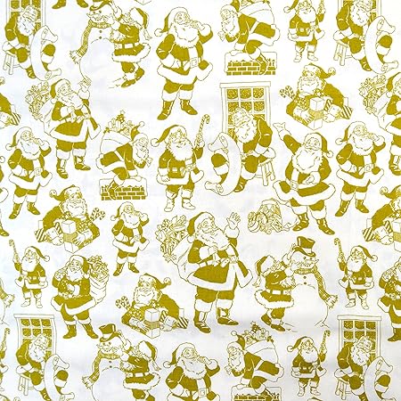 MAGAM-Stoffe ''Santa'' Baumwoll-Stoff aus 100% Baumwolle | Edles Design | Weihnachts-Stoff | USA Import | Meterware ab 50cm /