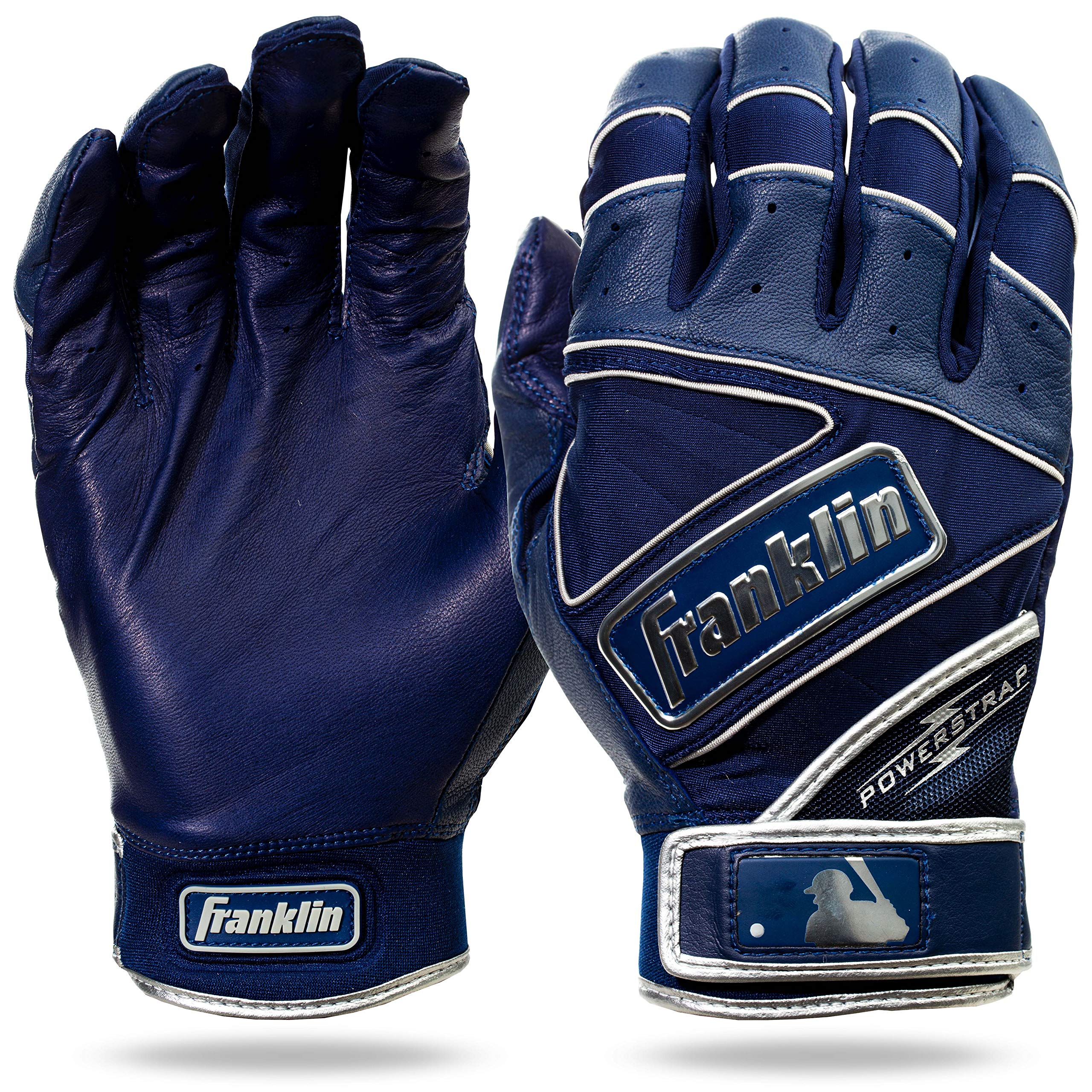 Franklin Sports Chrome Powerstrap Batting Gloves - Navy - Adult XX-Large Image