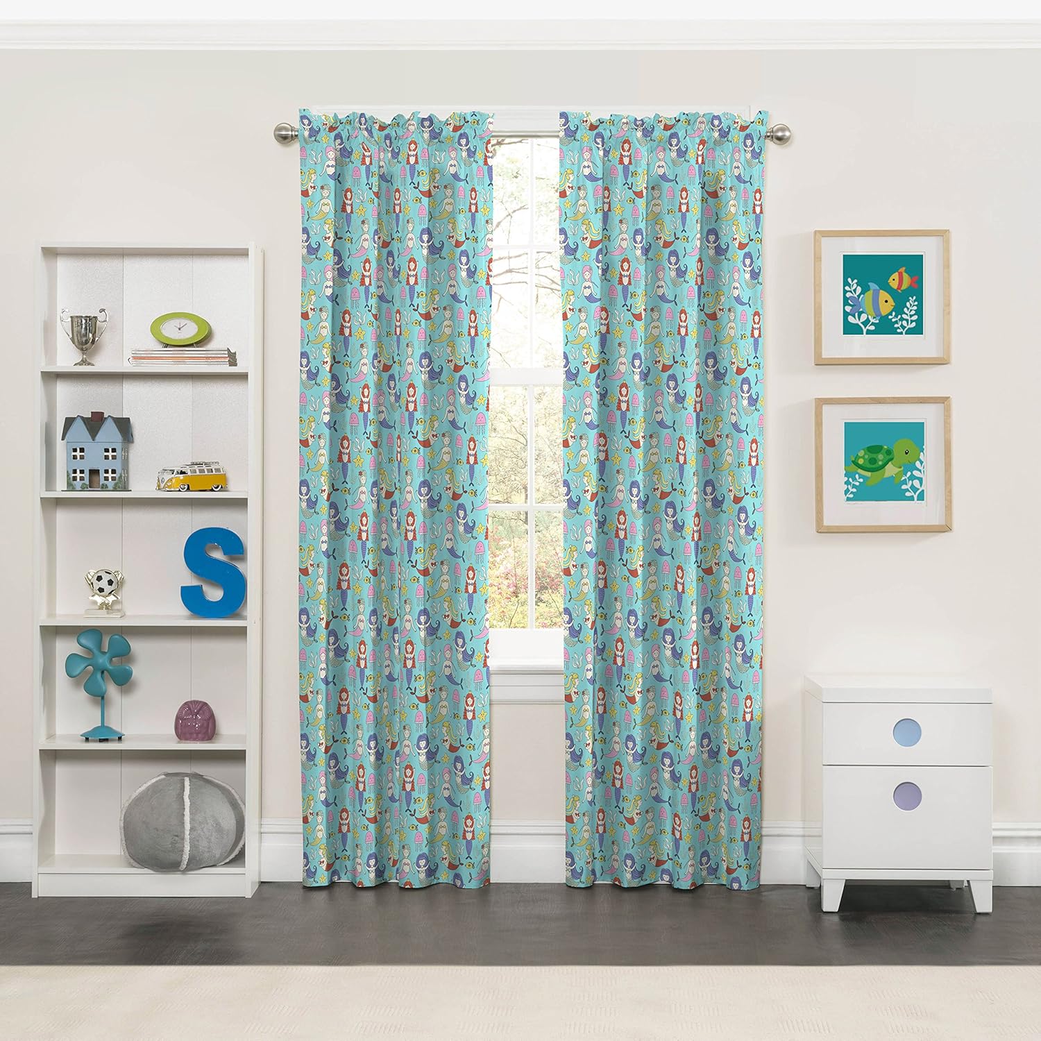 Amazon Com Eclipse Magical Mermaids Blackout Window Curtain Panel