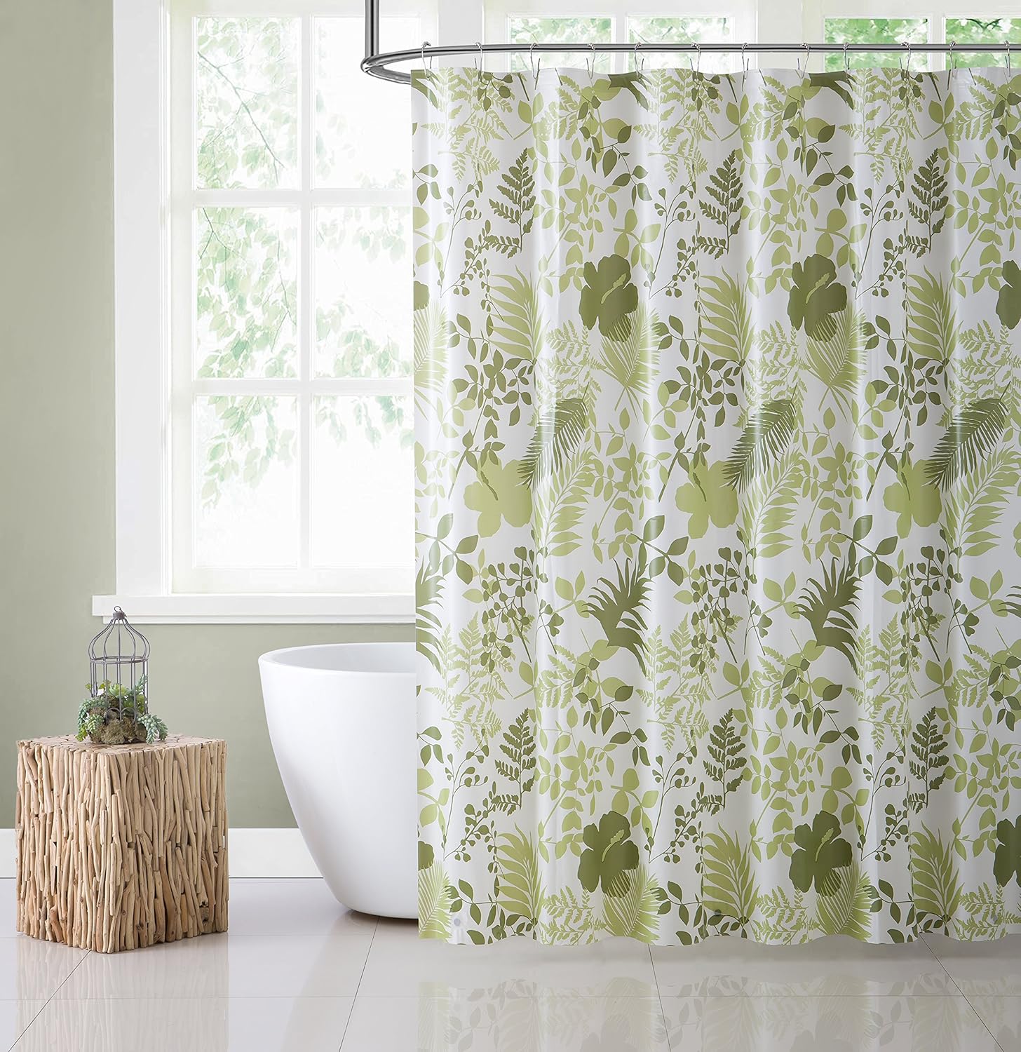 Amazon Com Vcny Home Peva Shower Curtains Tropical Floral Print