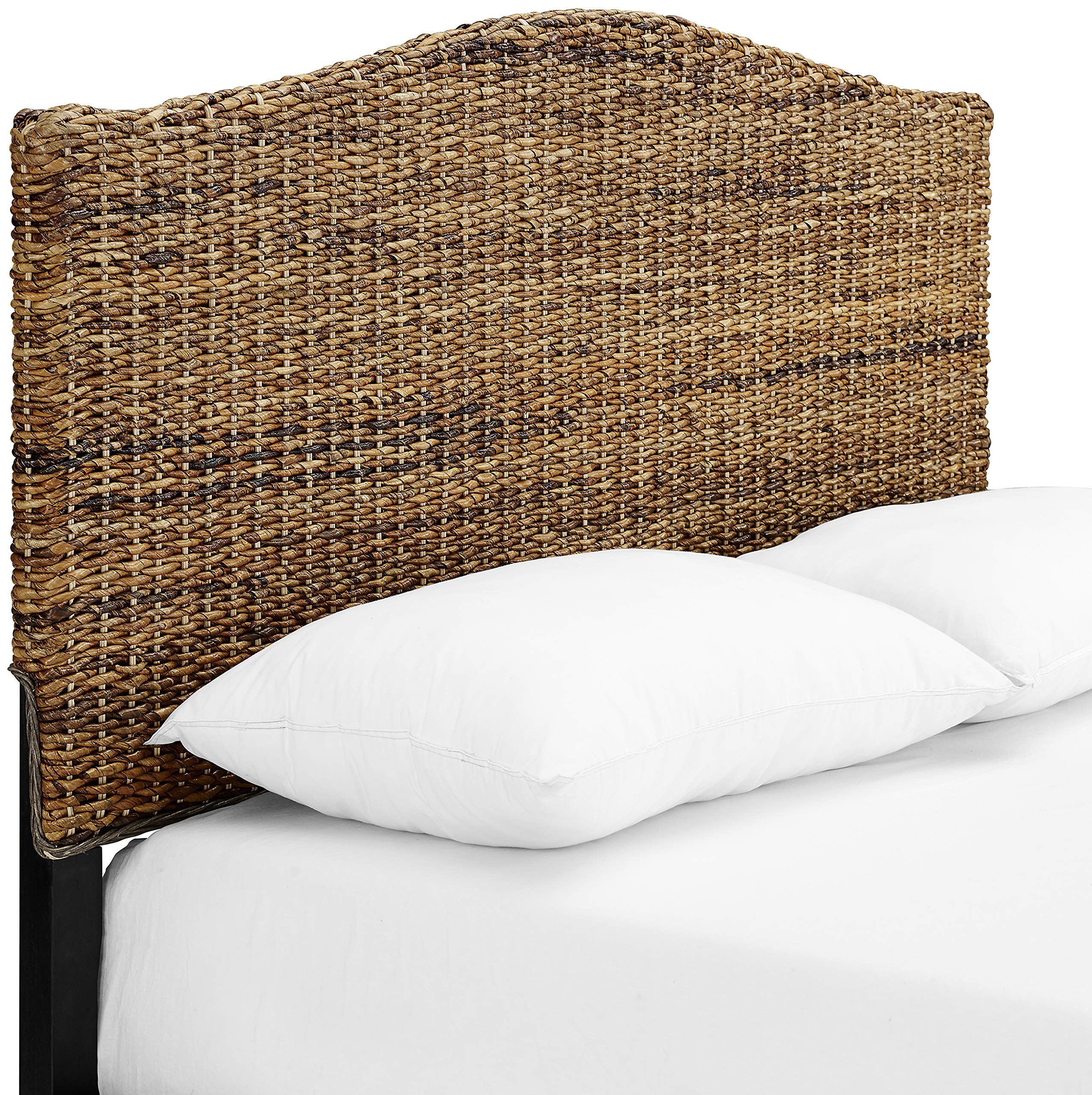Photo 1 of Crosley Furniture Serena Handwoven Natural Fiber Rattan Bed Headboard, Banana Leaf, Queen