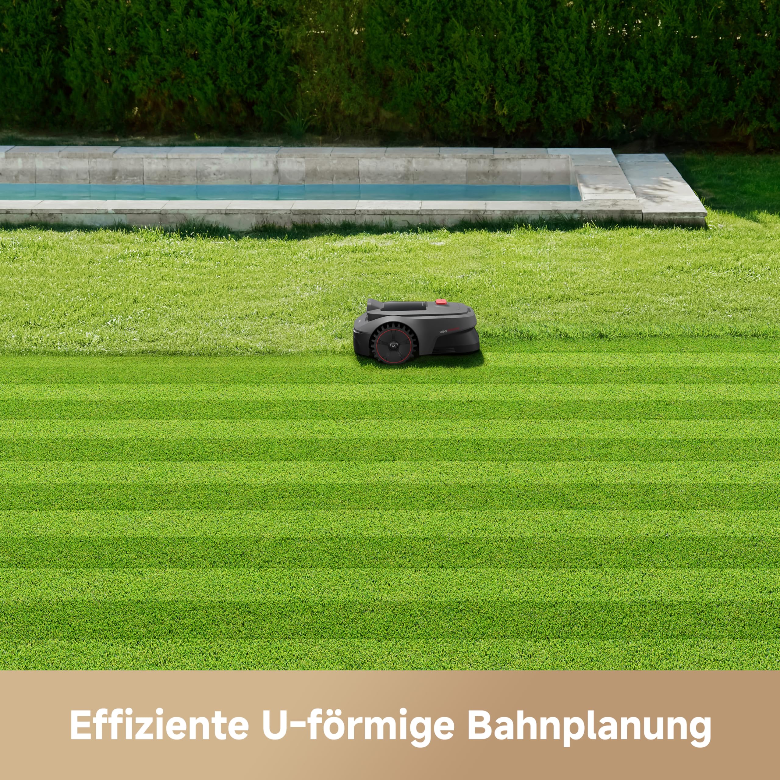 MOVA ViAX 250 Mähroboter Ohne Begrenzungskabel, Empf. 250m², KI-unterstützte Auto-Mapping, U-förmige Bahnen, Hindernisvermeidung Dual-Vision, Besserer Kantenschnitt, Für Komplexe Gelände, Appsteuerung 3