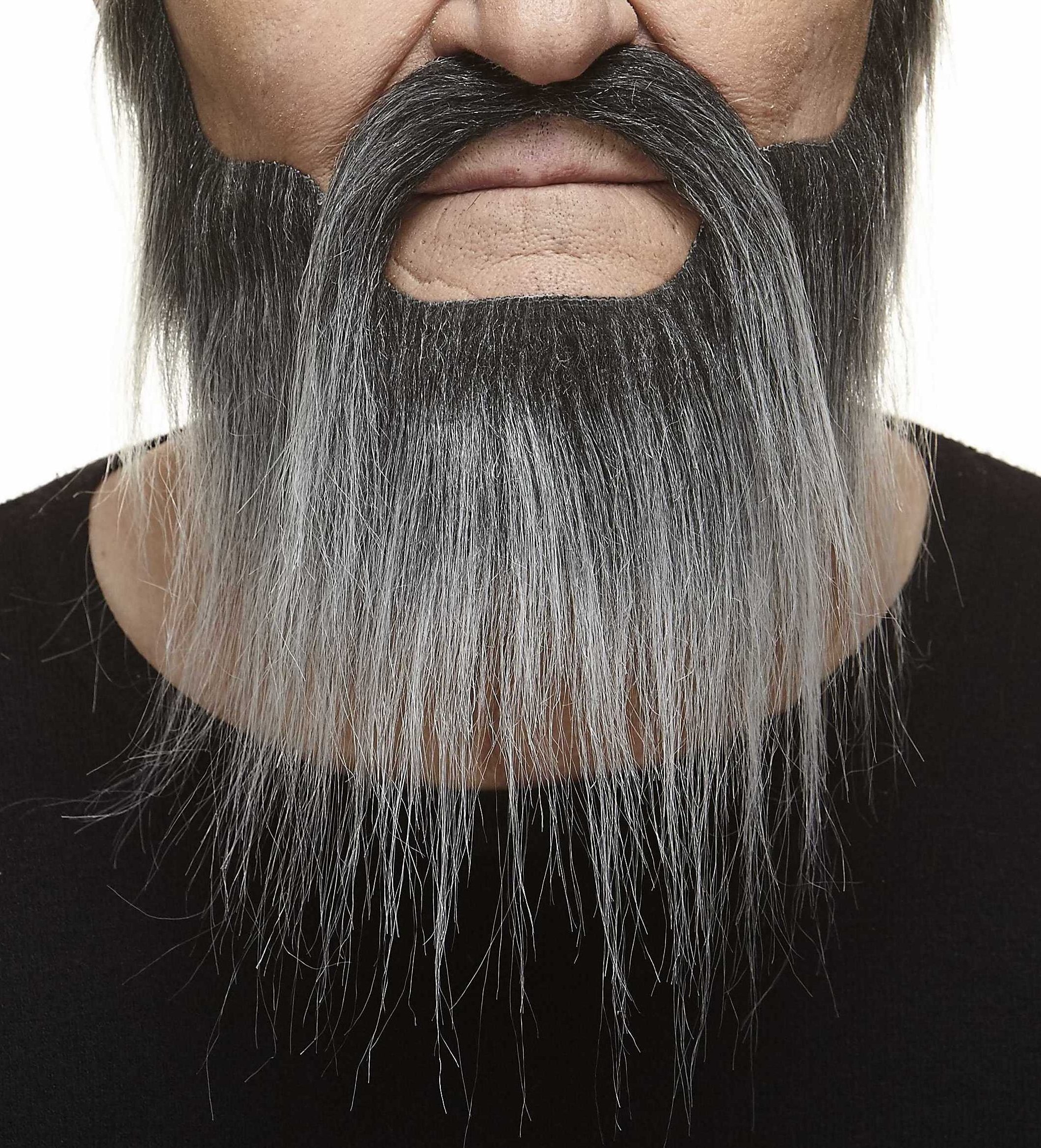 Mustaches Self-adhesive Hipster Fake Mustache and Beard, Novelty, Fake Facial Hair, Costume Accessory for Adults, Black and White Color