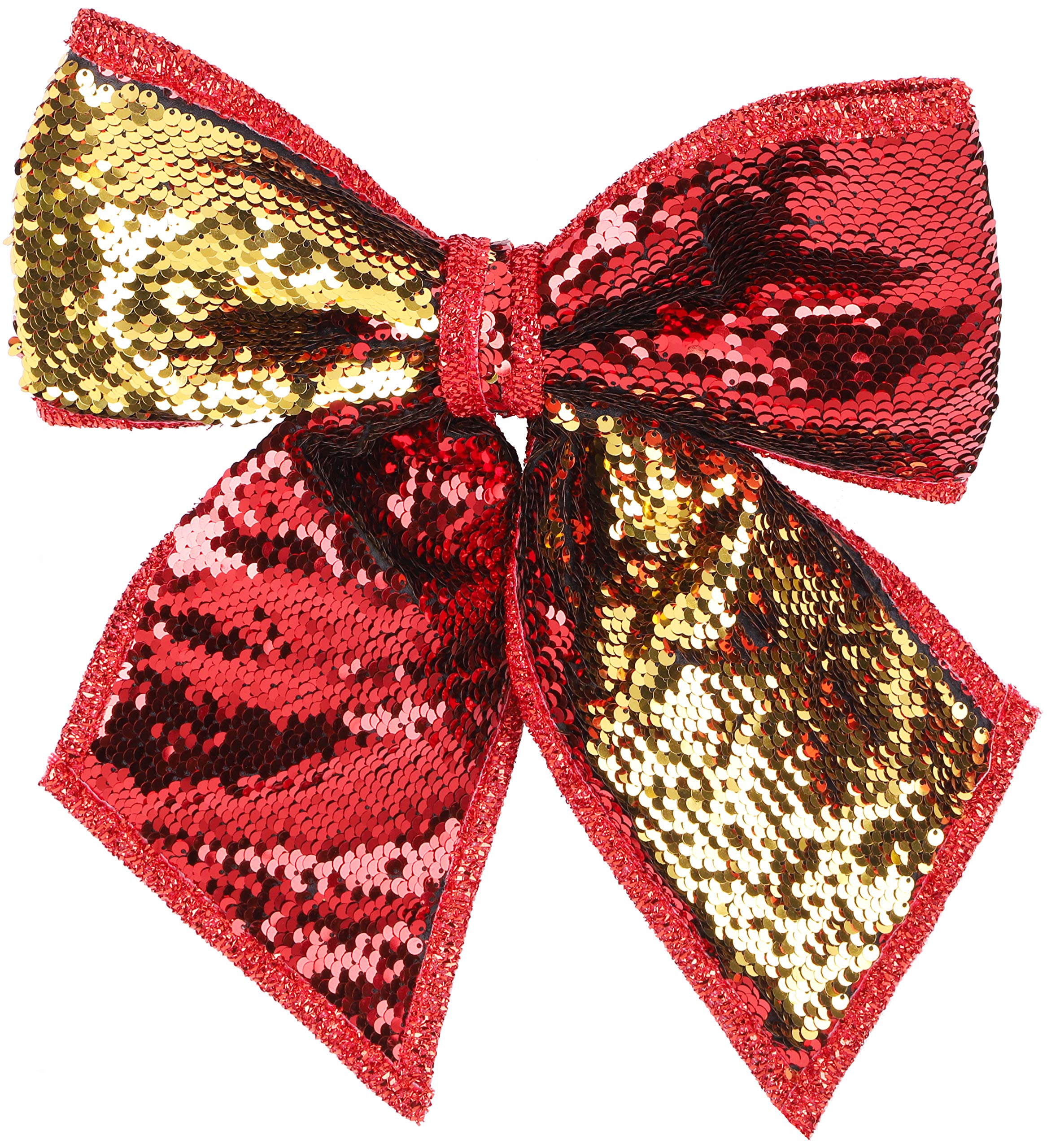 Christmas Concepts® 30cm Christmas Sequin Bow - 2 Colours in 1 Reversible Sequins - Red & Gold- Christmas Tree Decorations