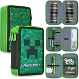 Minecraft Pencil Case Filled Set Creeper Official Merchandise Kids Teens