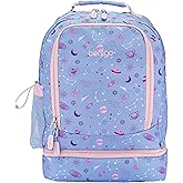 Bentgo Kids 2-in-1 Backpack & Insulated Lunch Bag - Durable 16” Backpack & Lunch Container in Unique Prints for School & Travel - Water Resistant, Padded & Large Compartments (Lavender Galaxy)