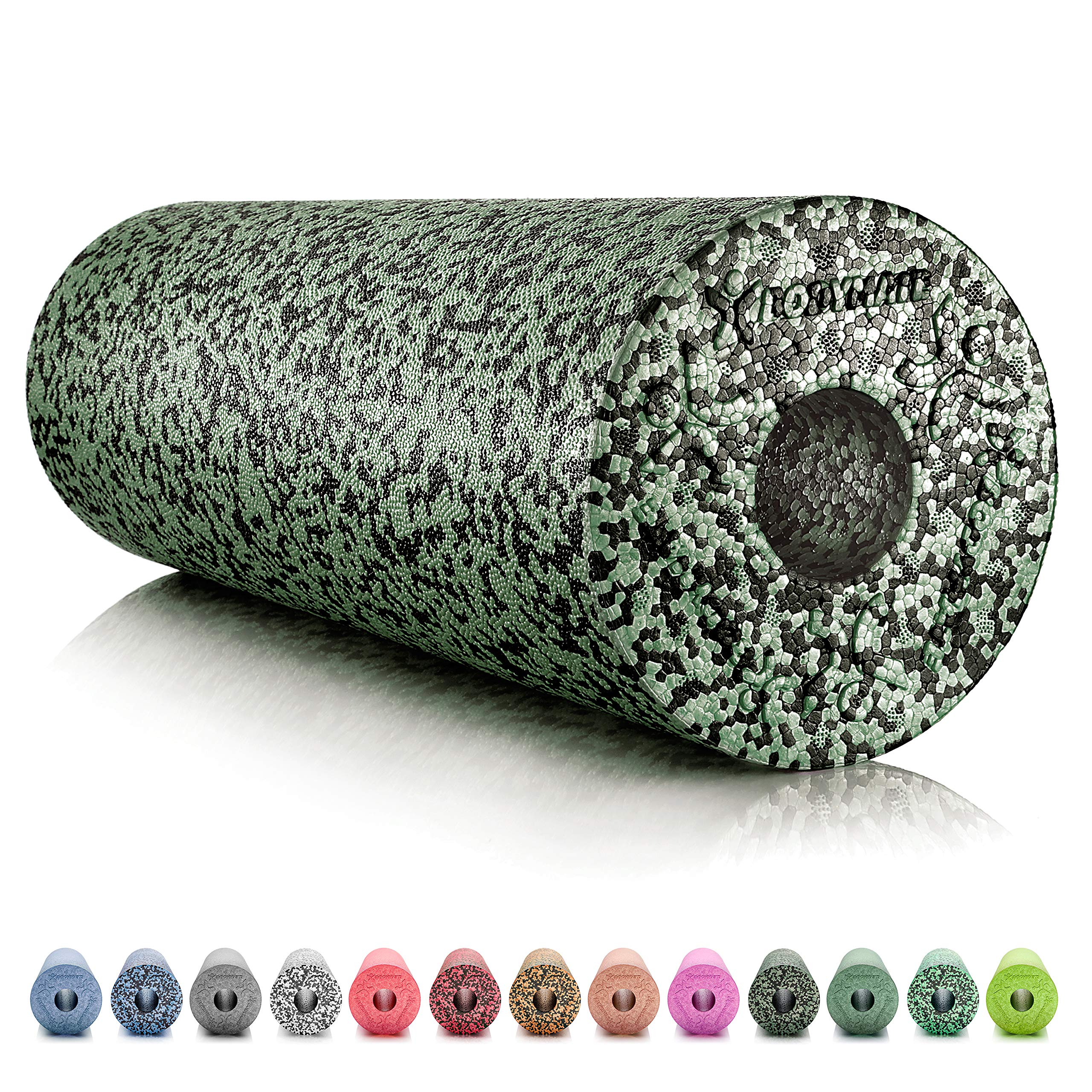 BODYMATE Foam Roller Standard Medium-Hard Smooth 45 x 15 cm with Free E-Book - Many Colours