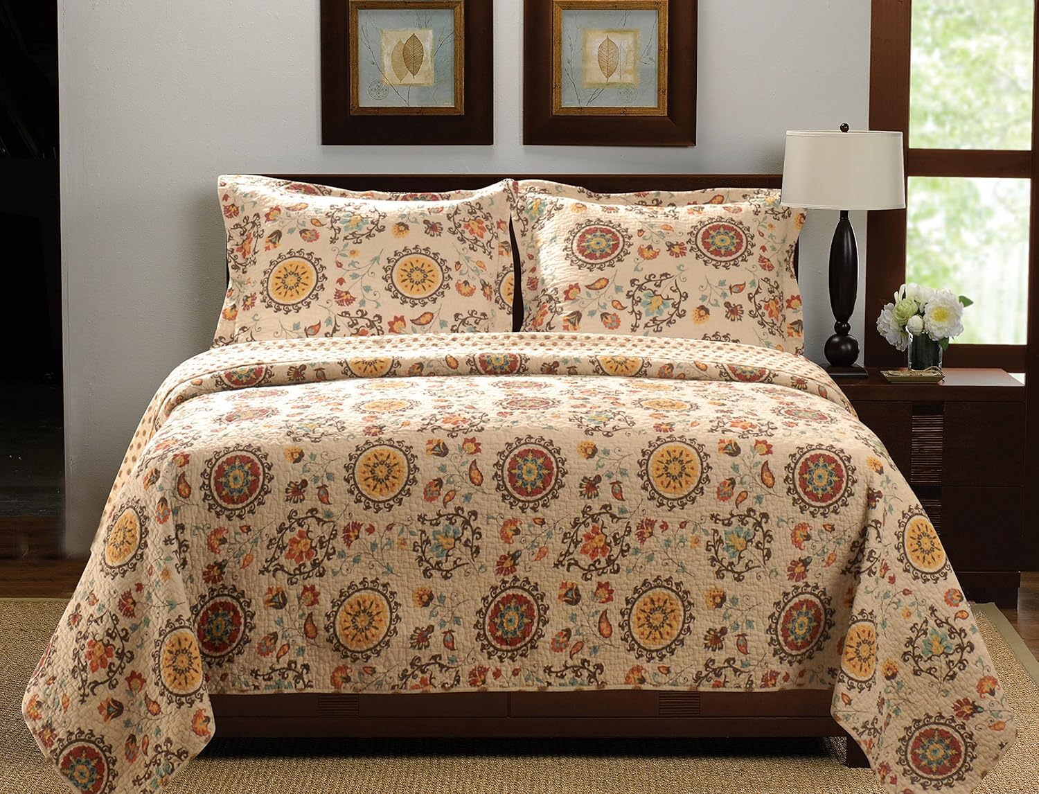 Greenland Home 2-Piece Andorra Quilt Set, Twin, Multicolor