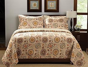 Greenland Home 2-Piece Andorra Quilt Set, Twin, Multicolor